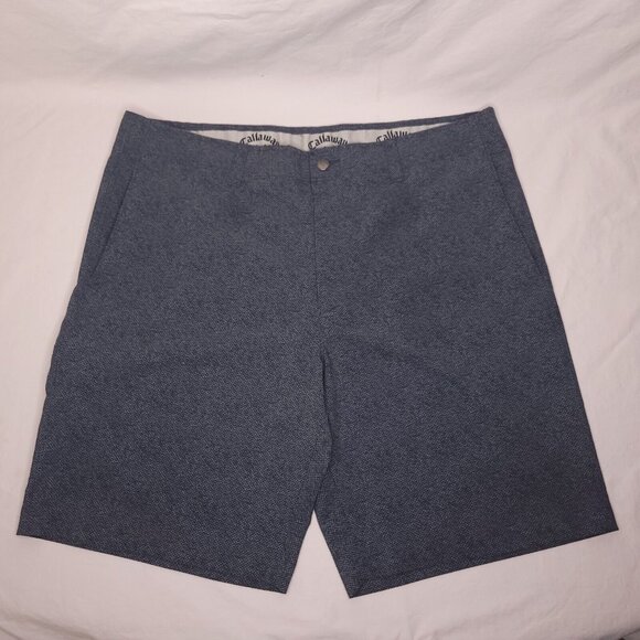 Callaway Mens OptiDri Performance Golf Shorts 38 Media Pocket Gray Blue - Picture 3 of 5